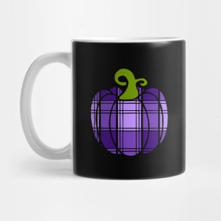 Indigo Lavender Plaid Pumpkin Mug